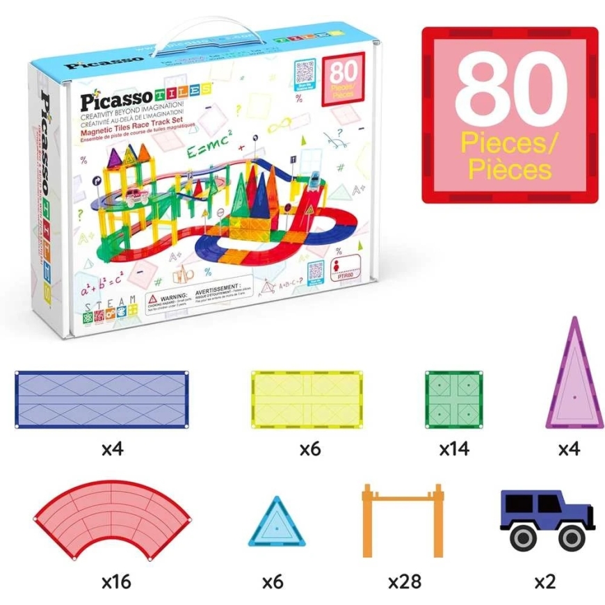 PICASSO TILES Magnetic Constructor Race Track 80 pcs., PTR80 – 2