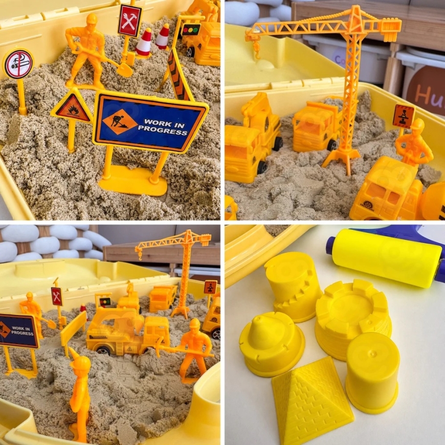 WOOPIE kinetic sand construction site suitcase with crane – 3