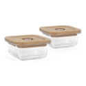 Miniland Eco Friendly Eco-friendly Square Glass Jars 2 x 210 ml with Insulated Bag - Chick