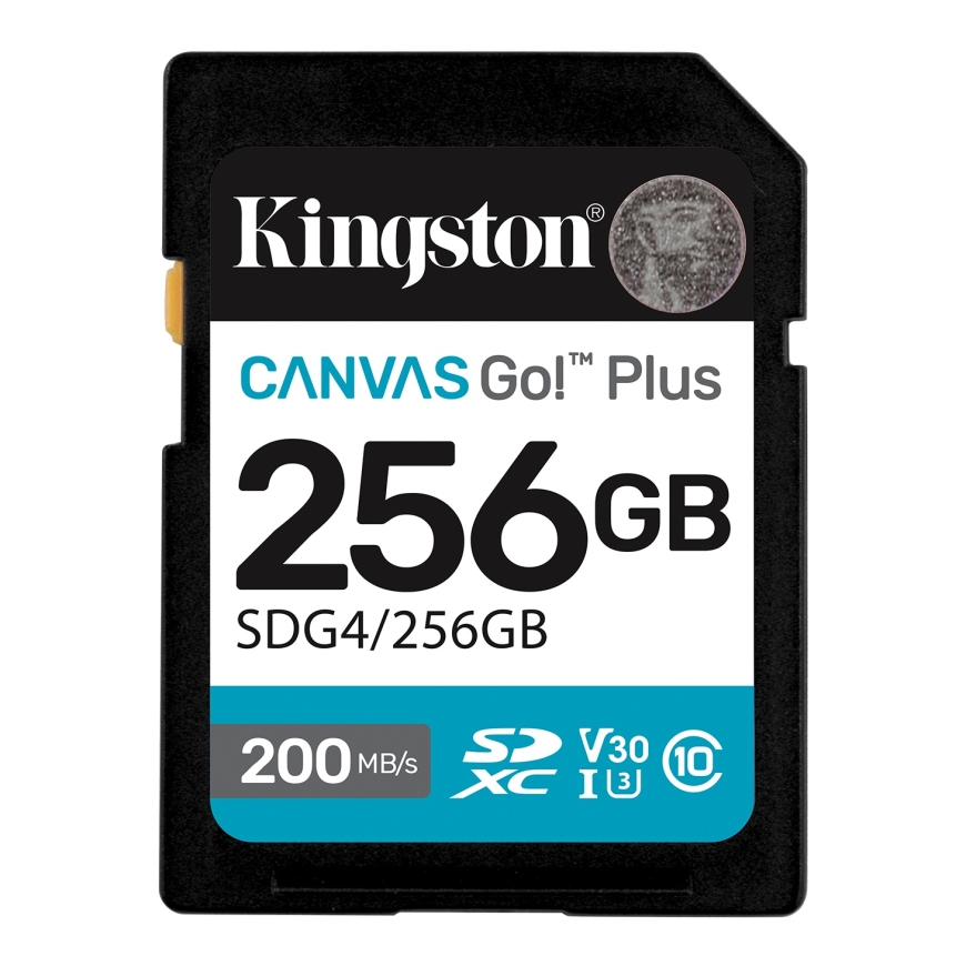 Kingston Technology Canvas Go! Plus 256GB SDXC Canvas Go Plus Gen4 200MB/s C10 UHS-I U3 V30