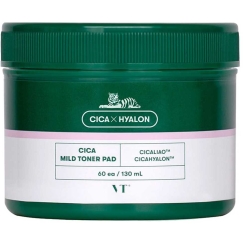 Vt Cosmetics Cica Mild Toner Pads Exfoliating Tonizing Pads, 60 pcs.