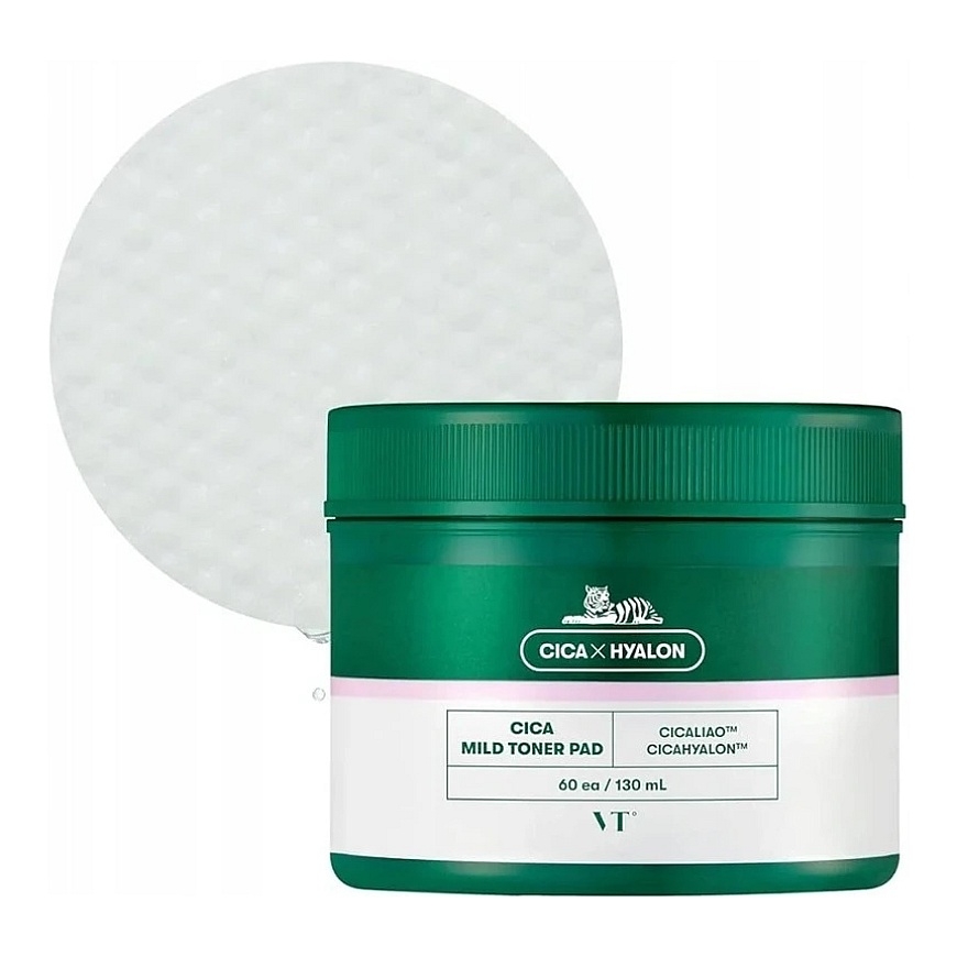 Vt Cosmetics Cica Mild Toner Pads Exfoliating Tonizing Pads, 60 pcs. – 2