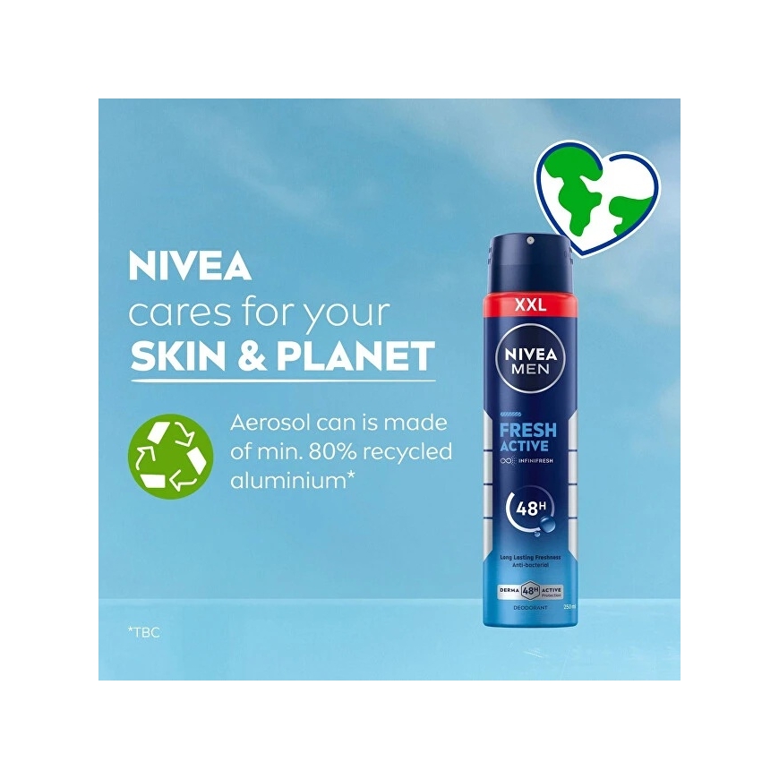 Nivea Men Fresh Active dezodorantas purškiklis 250 ml – 4