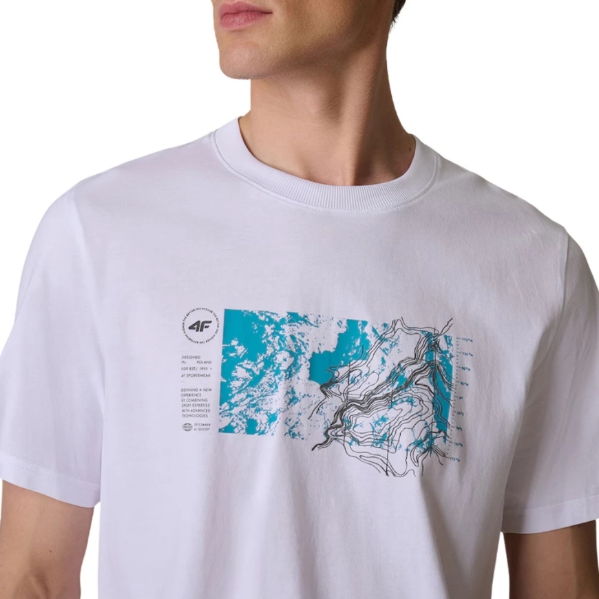 Meeste T-särk 4F M2823 valge 4FWSS26TTSHM2823 10S (3XL) – 4