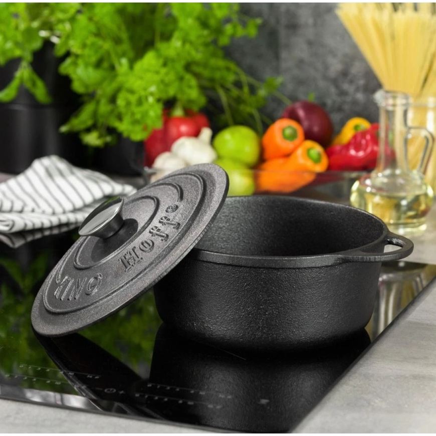 King Hoff Pot Pot with lid, cast iron, 22 cm diameter, 2.4 l, "Kinghoff" – 3