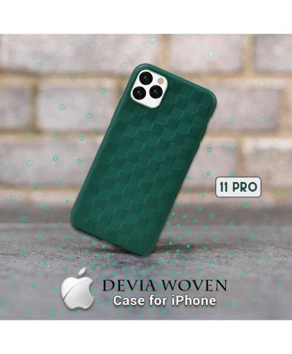Devia Woven2 Pattern Design Soft Case iPhone 11 Pro green – 3