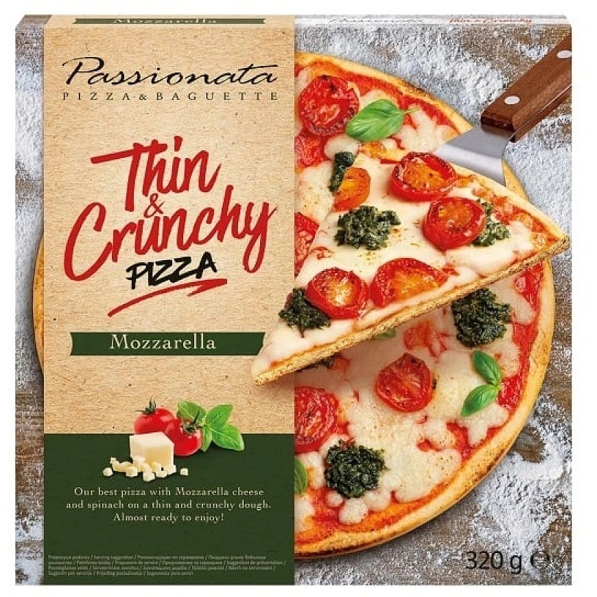 Frozen pizza PASSIONATA Mozzarella, with spinach, 320 g. – 2