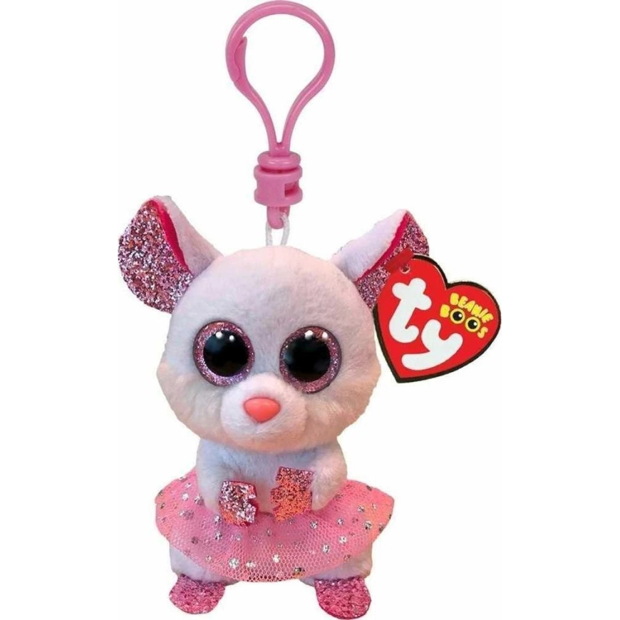 TY NINA Plush Pendant Mouse, 9 cm