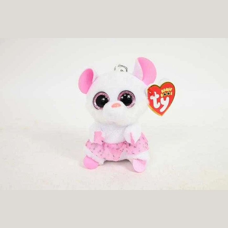 TY NINA Plush Pendant Mouse, 9 cm – 2