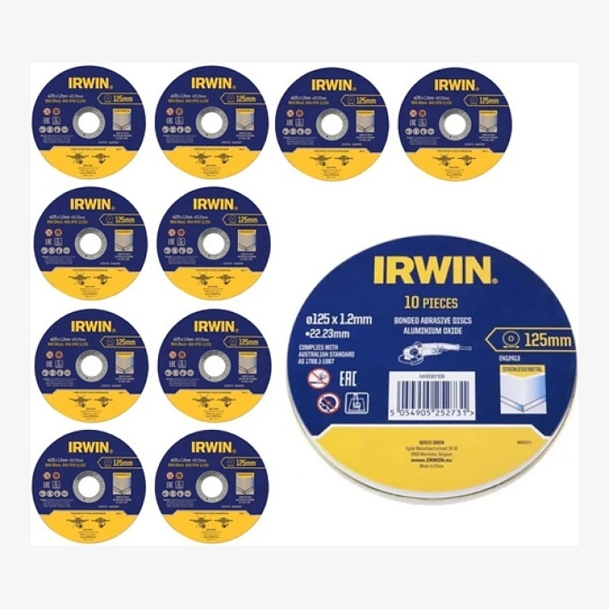 IRWIN PJOVIMO DISKAS METALUI PLOKŠČIAS 125mm x 1,2mm x 22,23mm /10vnt.