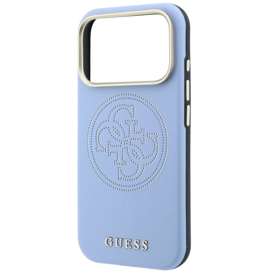 Guess Perforated 4G Gold Logo Magsafe Case for iPhone 18 Pro Max / 17 Pro Max - Light Blue – 4