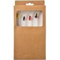 Allesken PETER 4-piece glass straw set, 21 cm, with fruit brush Allesken PETER 4-piece glass straw set, 21 cm, with fruit brush