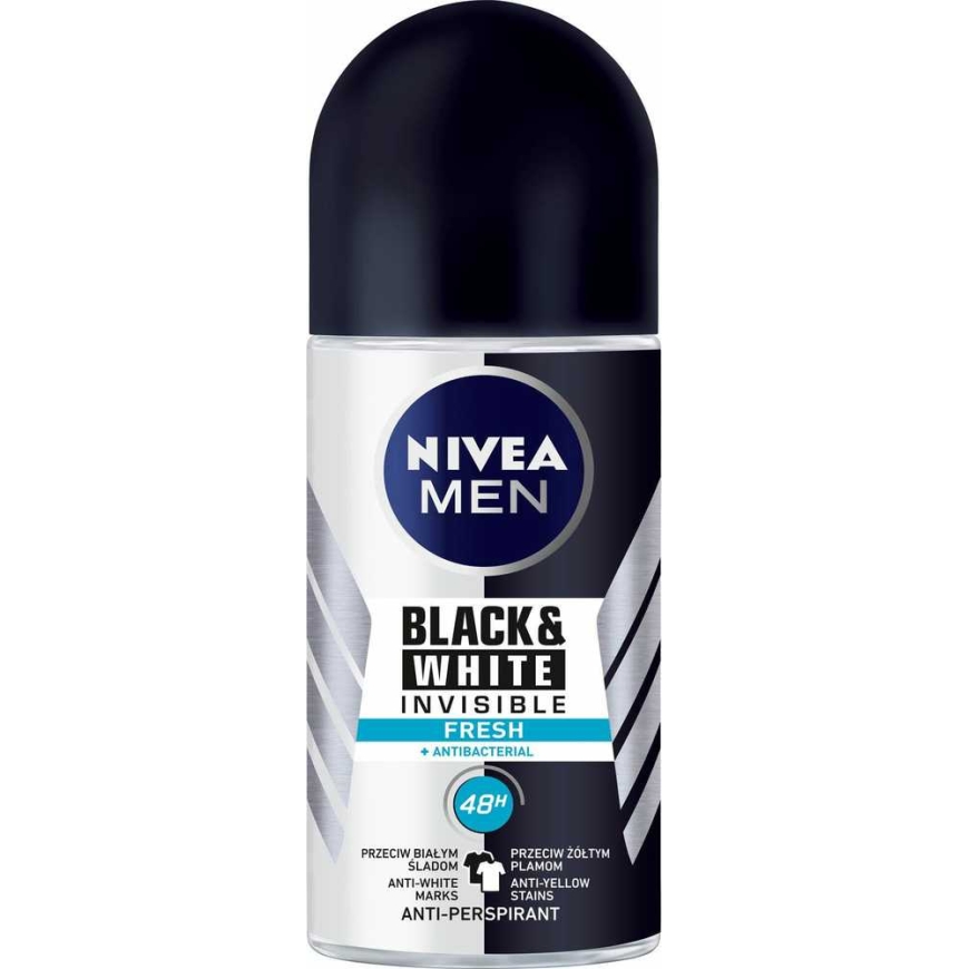 Антиперспирант Nivea Juoda ir balta Invisible Fresh Man сRoll-On 50 мл