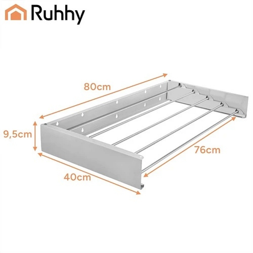 Ruhhy 80 cm wall-mounted clothes drying rack. – 3