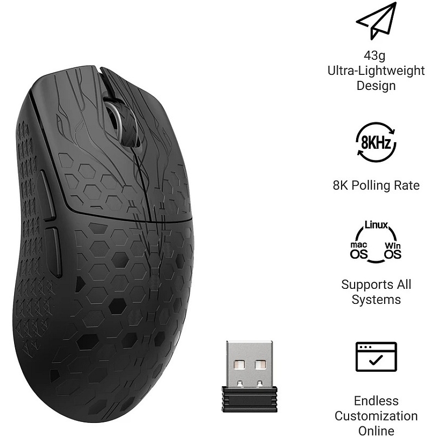 Keychron G5 Wireless Gaming Mouse | Musta – 5