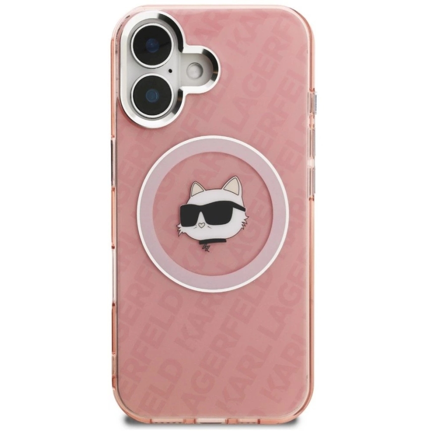 Karl Lagerfeld IML Choupette Head Logo MagSafe iPhone 16 Case - Pink – 4
