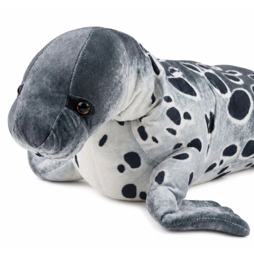 Lean Toys Plush Seal, Gray, 50 × 30 × 25 cm – 2