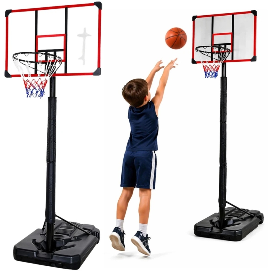Lean Sport Basketball Hoop with Adjustable Height, 225–305 cm