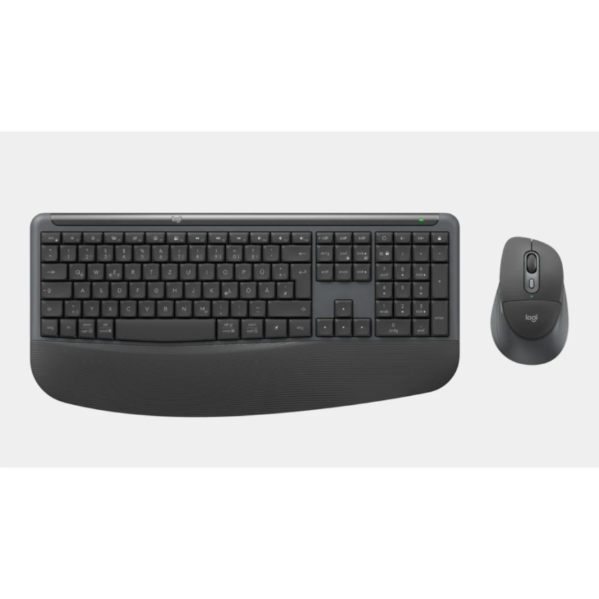 Logitech Signature Comfort Plus MK880 Keyboard-Mouse Set | Wireless, Ergonomic & Bluetooth, Graphite