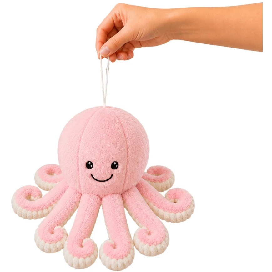 Lean Toys Plush Octopus with Stretchy Tentacles, Pink, 30 x 20 x 20 cm – 4
