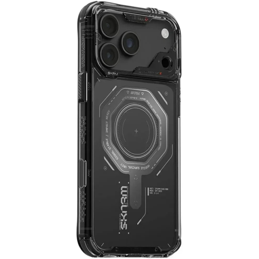 Skinarma Magma MagSafe Case, designed for iPhone 18 Pro Max / 17 Pro Max, graphite color. – 3