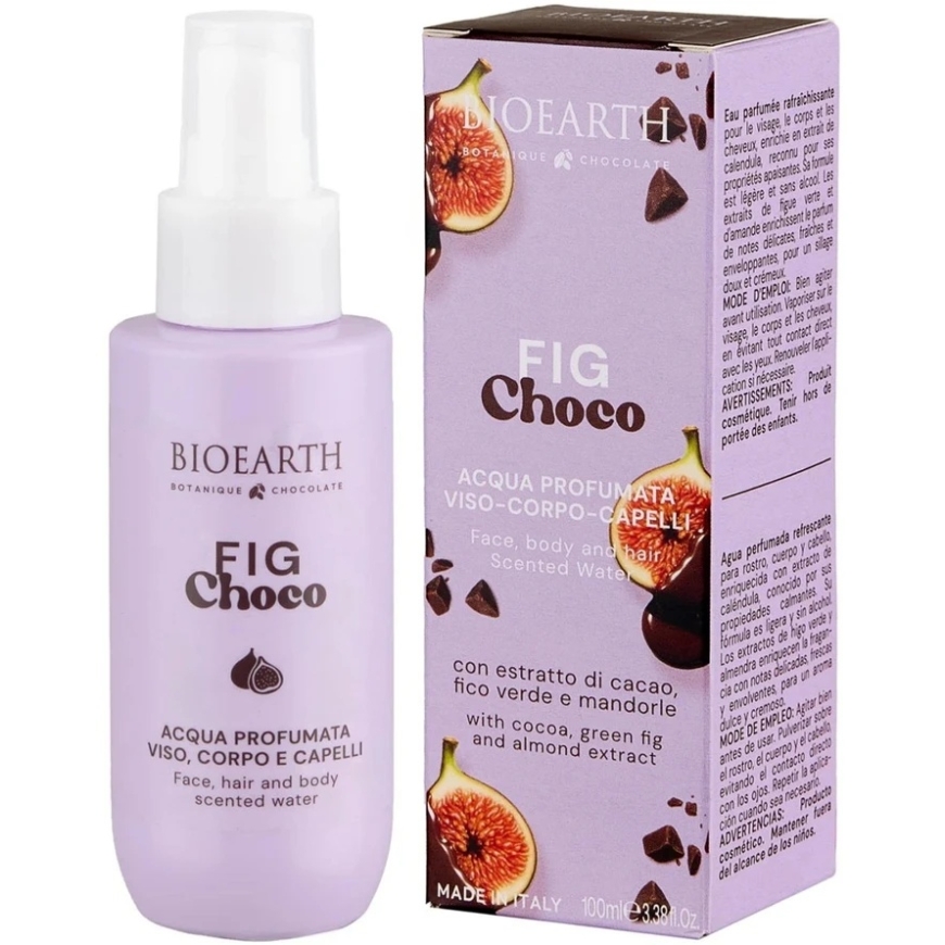 Bioearth Fig Choco Refreshing Mist kehale, näole ja juustele, 100 ml – 2