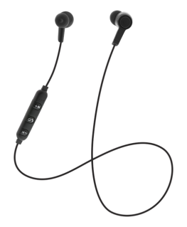 STREETZ In-ear BT headphones with microphone and media / answer buttons, black HL-BT301