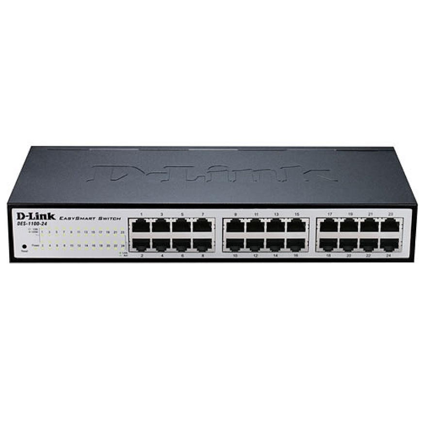 D-Link DGS-1100-24V2 Hallittu L2 Gigabit Ethernet (10/100/1000) 1U Musta, Harmaa
