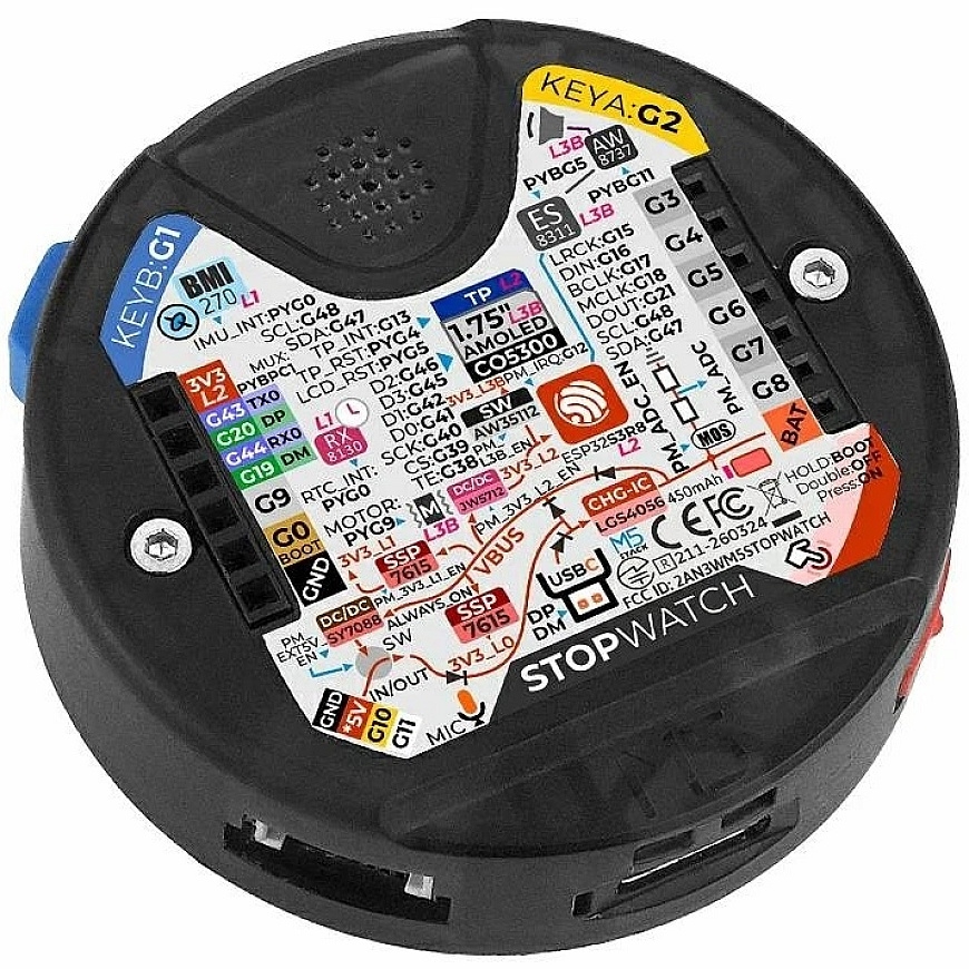 Chronometer Development Kit – ESP32-S3 – Development Kit – 1.75 inch AMOLED Display – M5Stack C152 – 5