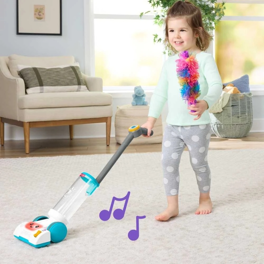 Mattel Fisher Price 2-in-1 Vacuum Cleaner for Kids Interactive Learning Laugh and Learn + Broom – 5