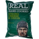 Bulviņu čipsi REAL, ar sieru un sīpolu garšu, 150 g Bulviņu čipsi REAL, ar sieru un sīpolu garšu, 150 g