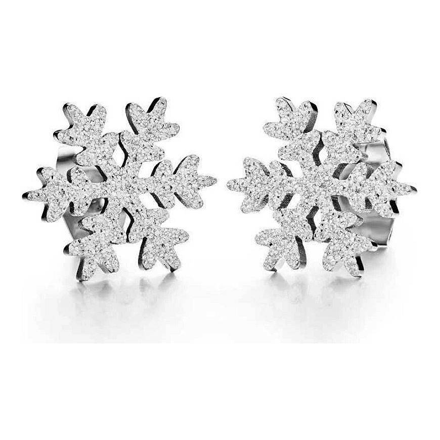 Shiny Steel Earrings "Snowflake KE-013"