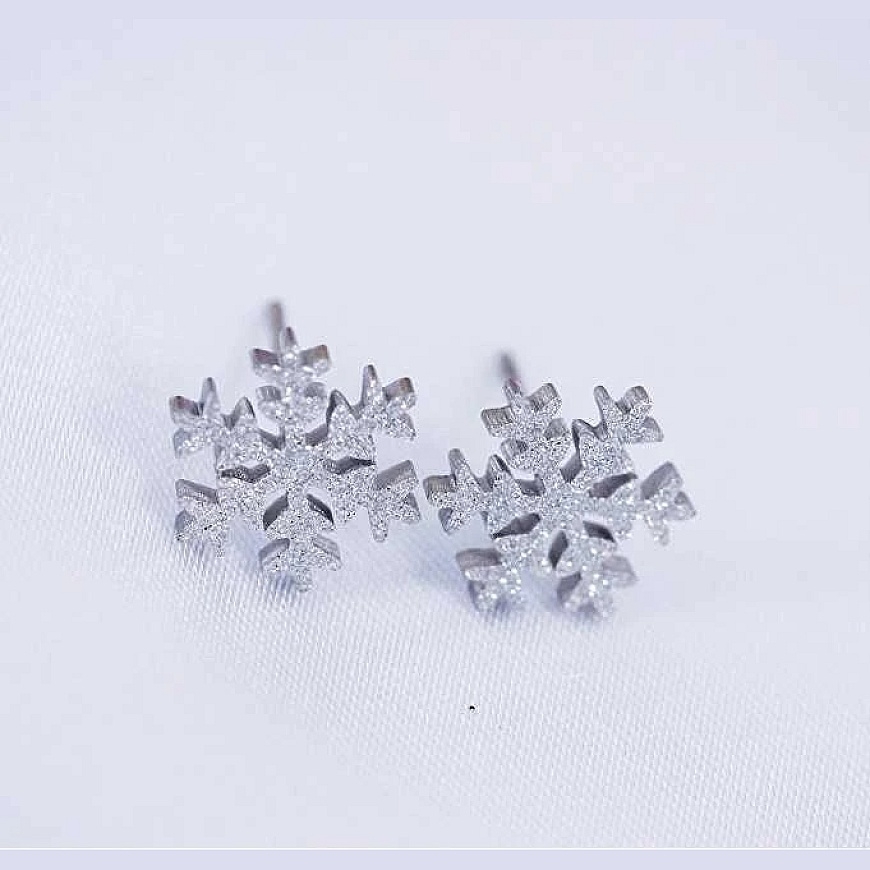 Shiny Steel Earrings "Snowflake KE-013" – 2