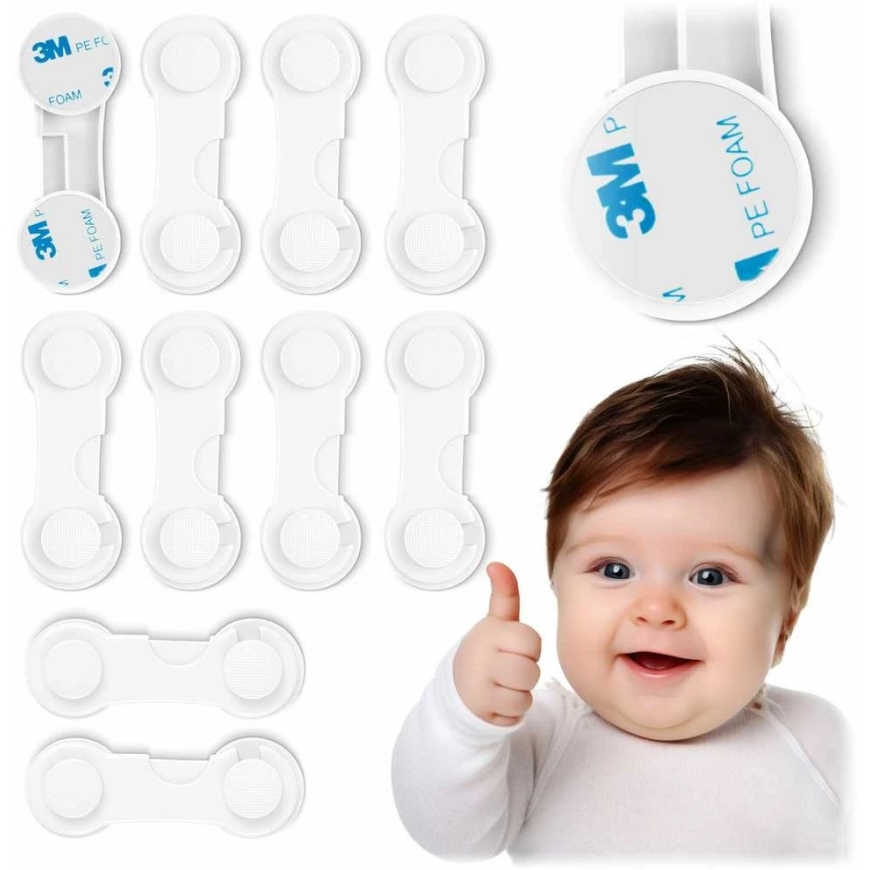 „Ricokids“ 798300 spintelės atidarymo apsaugos, 10 vnt., baltos