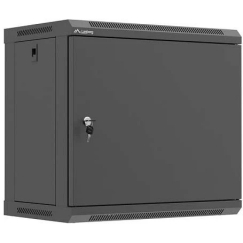 Asennuslevy seinälle 19" 9U 540x350 musta, täysin metallinen ovella, Lanberg (tasopakkaus)