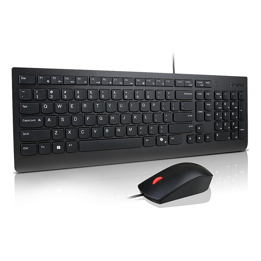Lenovo Essential Wired Combo Black US Euro keyboard Mouse included Universal USB – 2