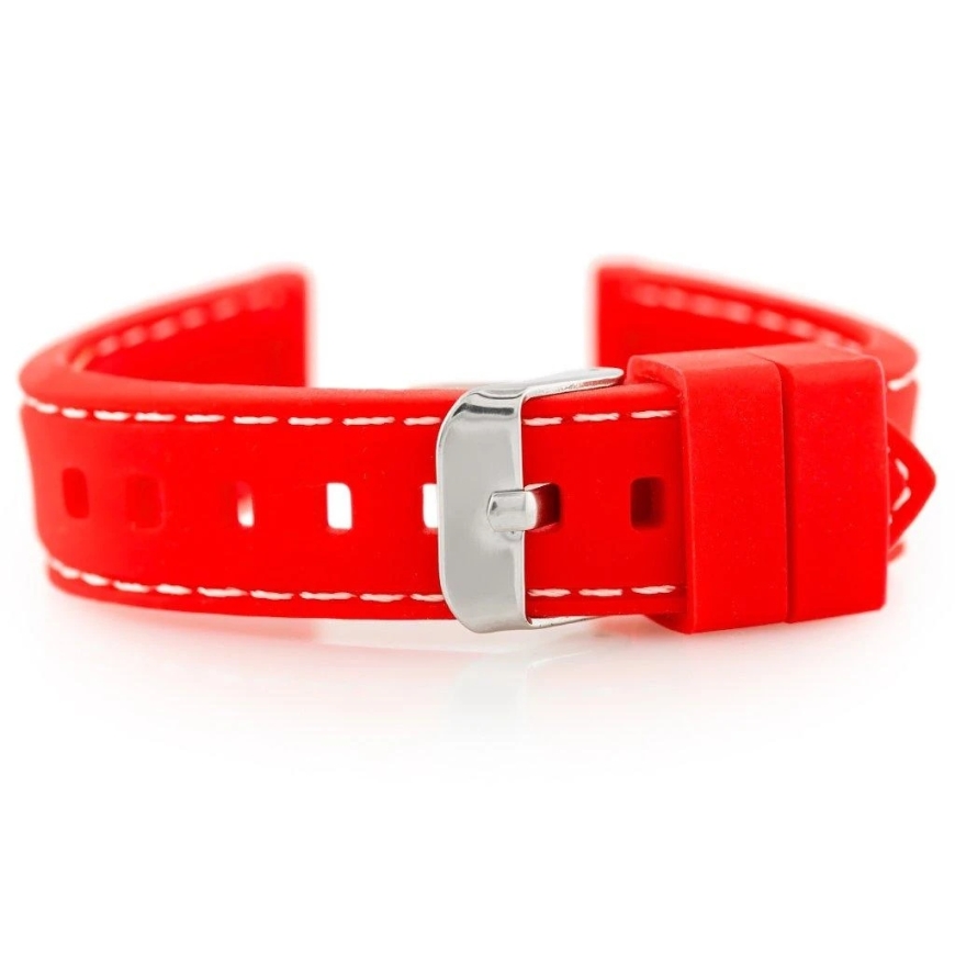 Pacific U20 rubber watch strap - red 18mm