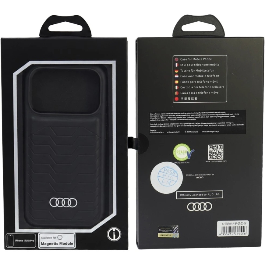 Audi GT Synthetic Leather MagSafe Case for iPhone 18 Pro / 17 Pro Black – 4