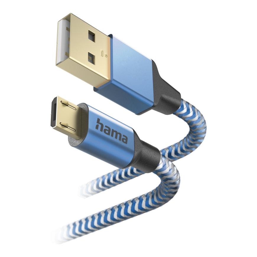 Hama Reflective USB кабель USB 2.0 1,5 m USB A Micro-USB B 0,48 Gbit/s Синий – 3