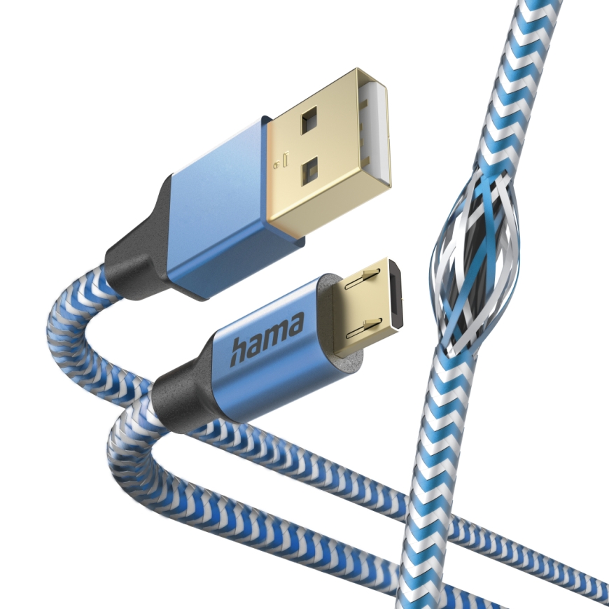Hama Reflective USB кабель USB 2.0 1,5 m USB A Micro-USB B 0,48 Gbit/s Синий – 5