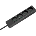 Rebel Power Extension Cable Black 4 Outlets without Switch, Length 3m (3x1.5mm) Rebel Power Extension Cable Black 4 Outlets without Switch, Length 3m (3x1.5mm)
