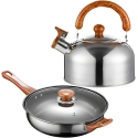 Retoo Complete 11-Piece Gas Induction Kitchen Utensil Set, Kettle, Pan + Lids - or202 Retoo Complete 11-Piece Gas Induction Kitchen Utensil Set, Kettle, Pan + Lids - or202
