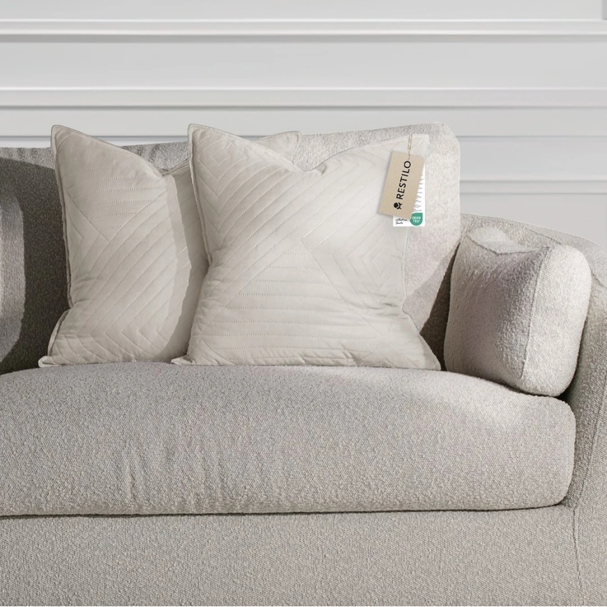 Pillows cover Softa AmeliaHome 45 × 45 cm, helesand and cream color, 2 pcs