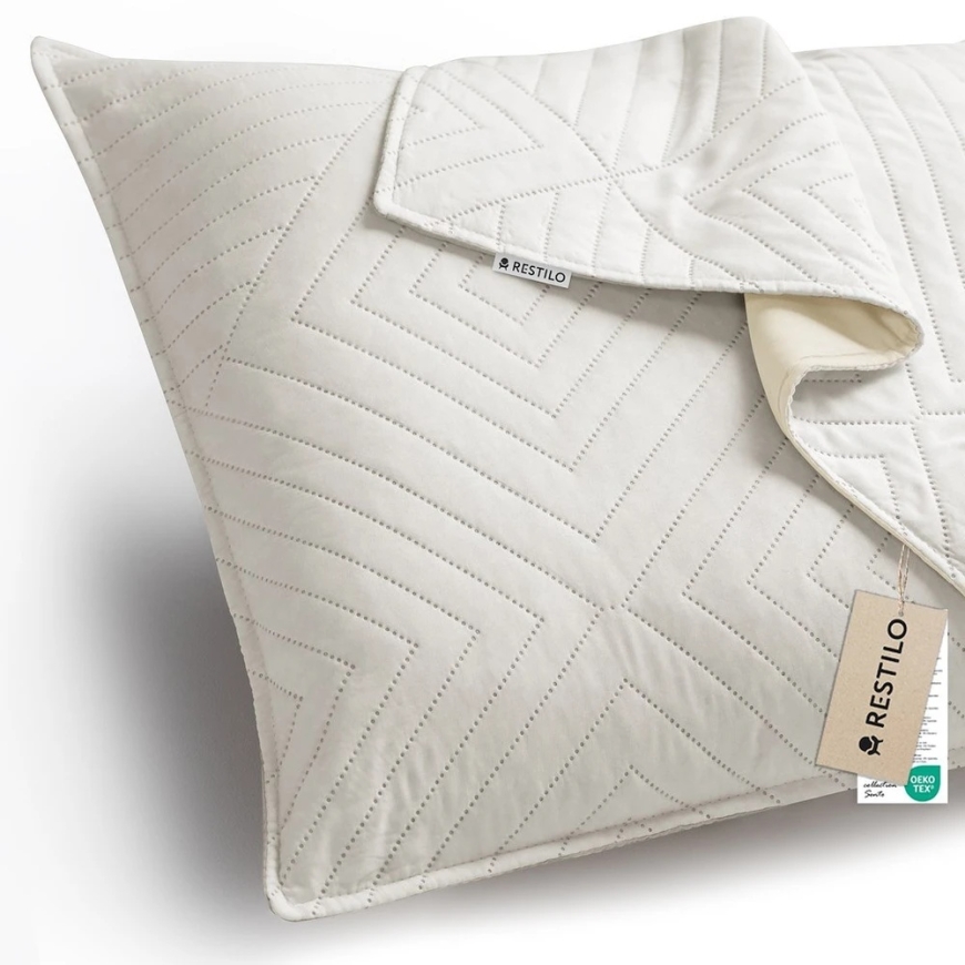 Pillows cover Softa AmeliaHome 45 × 45 cm, helesand and cream color, 2 pcs – 4