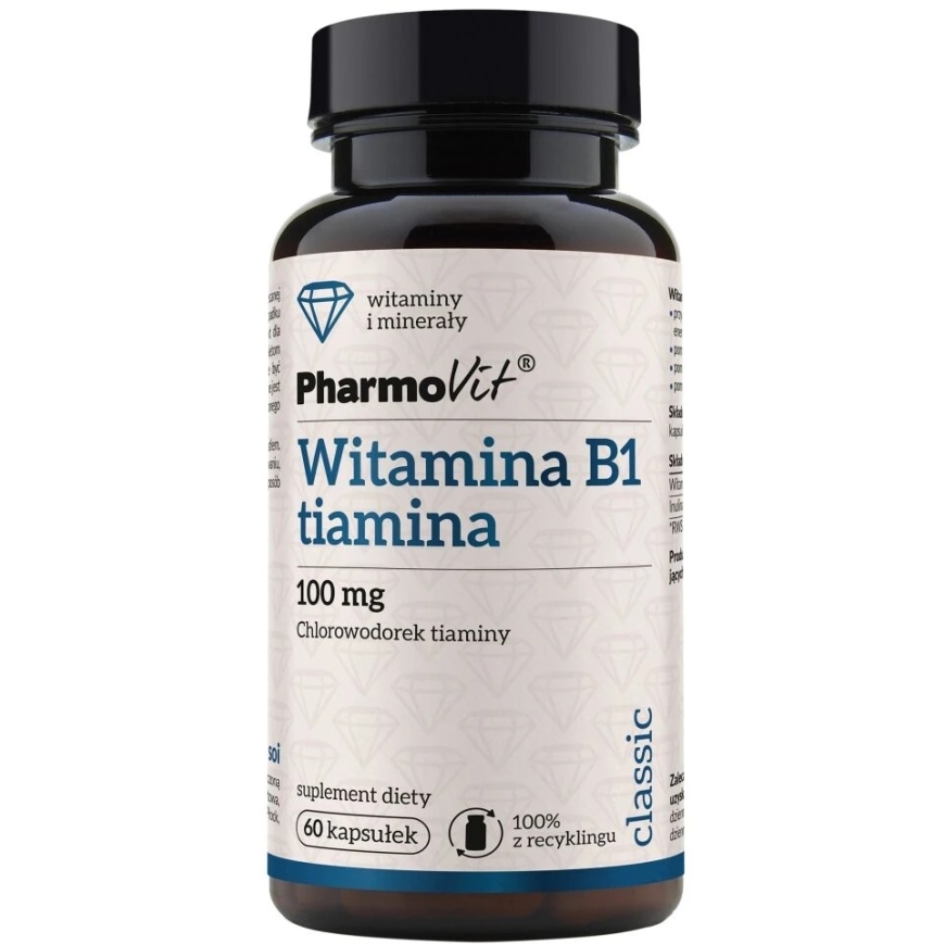 Pharmovit B1-vitamiini tiamiini 100 mg ravintolisä 60 kapselia – 2