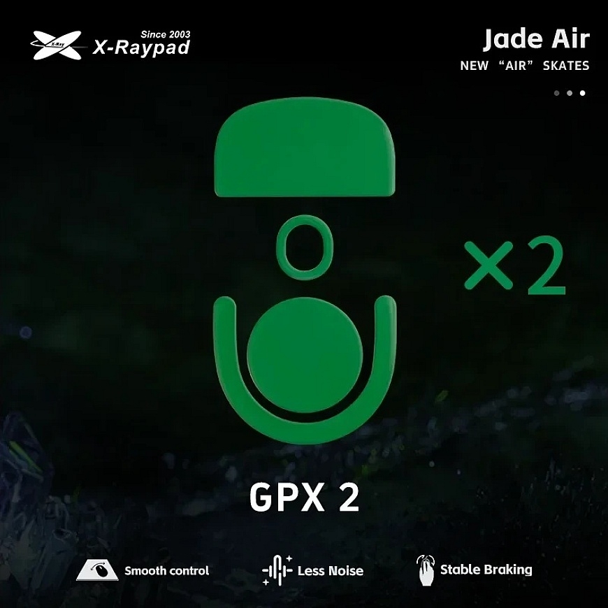X-Raypad Jade Air Pelės Kojelės | Žalias, x2, Logitech G Pro X Superlight 2