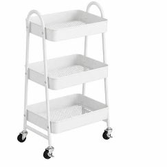 ATL CA48A Shelf on Wheels, white, 3 tiers