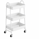 ATL CA48A Shelf on Wheels, white, 3 tiers