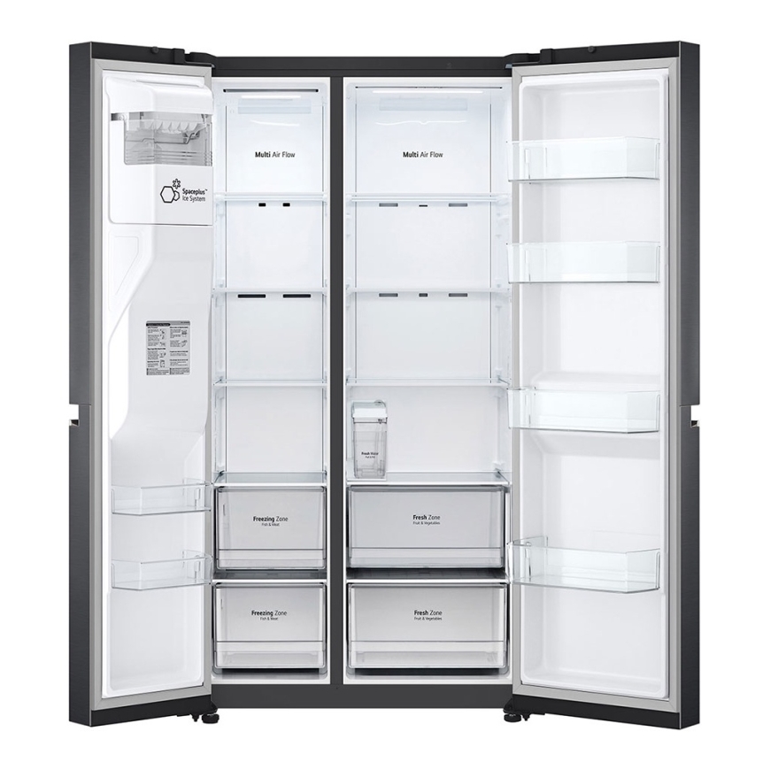 LG GSLV71MCTE side-by-side refrigerator Freestanding 635 L Black – 3