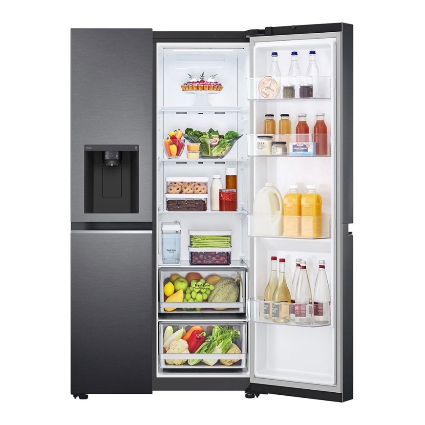 LG GSLV71MCTE side-by-side refrigerator Freestanding 635 L Black – 4